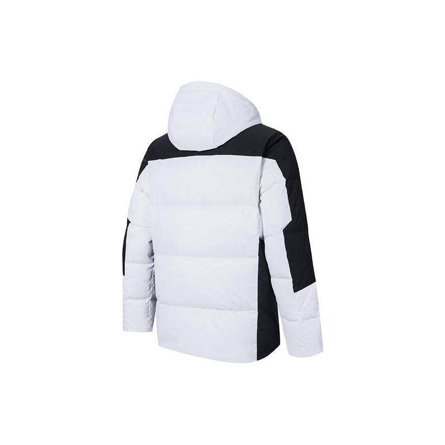 Anta Короткая куртка-пуховик Ice Armor с капюшоном и буквенным принтом, мужская верхняя одежда, цвет «белоснежный» 152347946-1