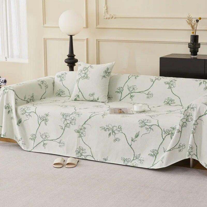 Двусторонний чехол для дивана из синели, одеяла с цветочным принтом, многофункциональное одеяло для дивана, полотенце, чехол для стула, подходит для всех сезонов