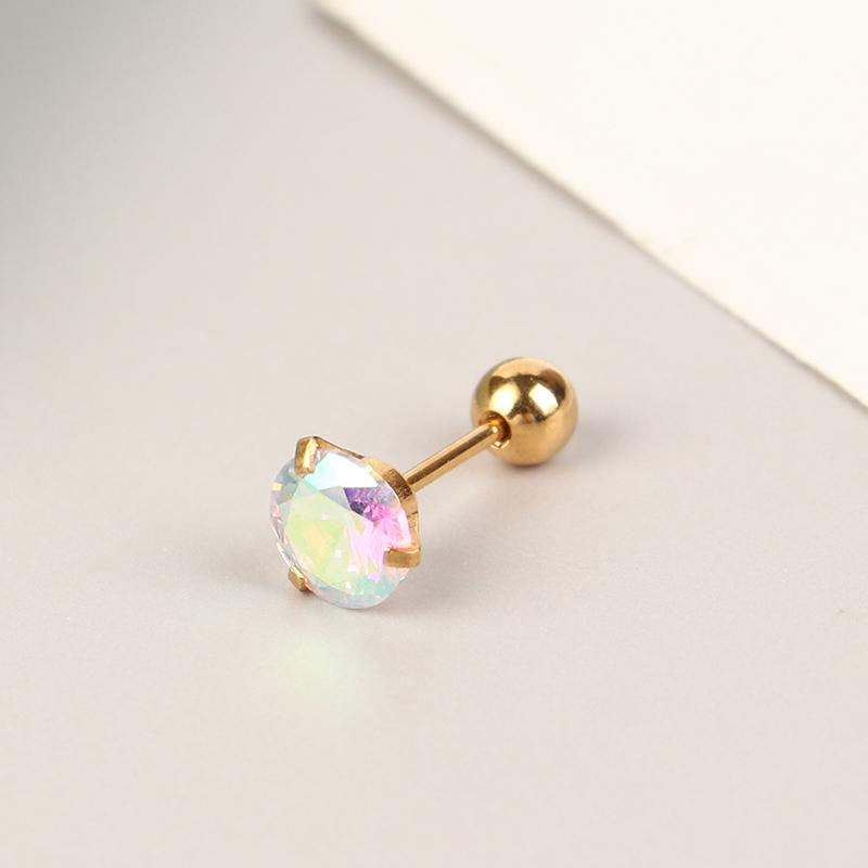 1 шт. маленькие серьги-гвоздики, серьги-гвоздики для хряща, цветные блестящие циркониевые титановые стальные антиаллергические модные украшения для женщин