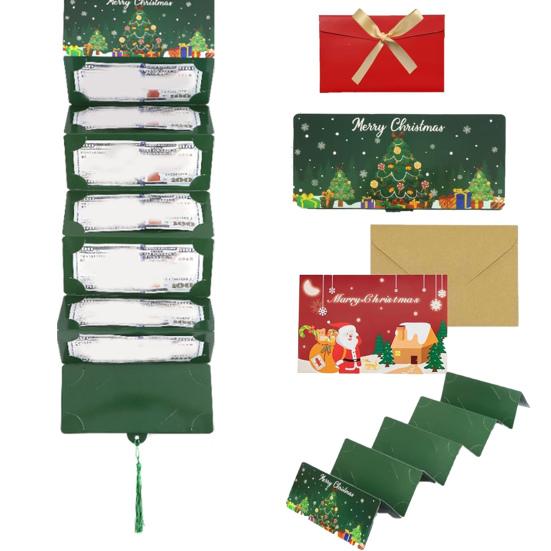 5 Pcs Christmas Money Envelope for Cash 10 Slots Surprise Money