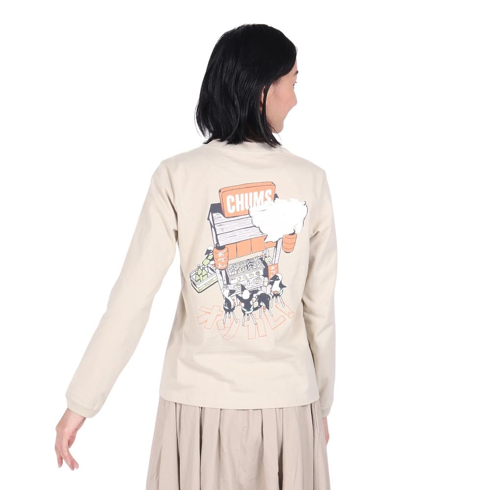 Retro Yatai de Brushed T Greige [Chums] Otsukare! L/S Женщины