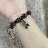 Handmade Natural Coffee Bean Bracelet Elastic Coconut Chip Wood Chip Hand Decoration Bracelet