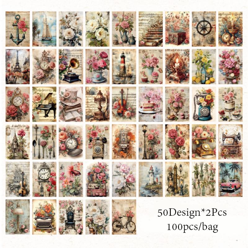 100 шт./уп. Серия Garden Whisper Книга материалов DIY Справочник Подложка Бумага Украшение