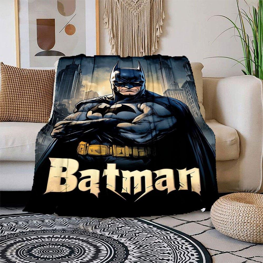 Batman Poster Wall Art DecorBlanket Flannel Throw Blanket for Sofa, Bed, Travel, Camping, Office