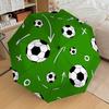 Soccer Ball Pattern Automatic Opening/Closing Umbrella - Portable Tri-Fold Design with 8-Bone Iron Frame - Outdoor Rain Gear for Fans, Trave