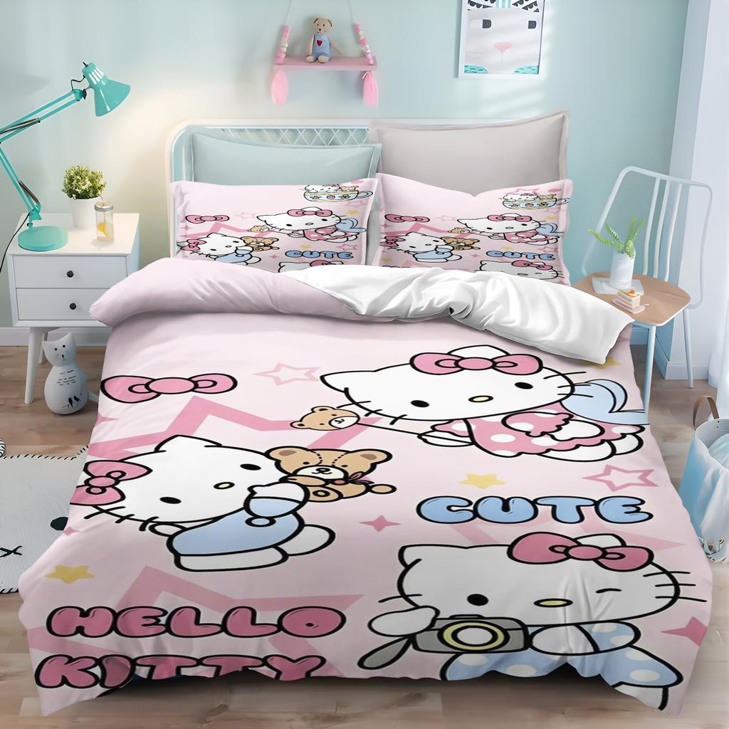 Постельные комплекты Hello Kitty Милое одеяло Покрывало на кровать Пододеяльник Наволочка Наборы из 2-3 предметов Детская Взрослая Спальня Декор