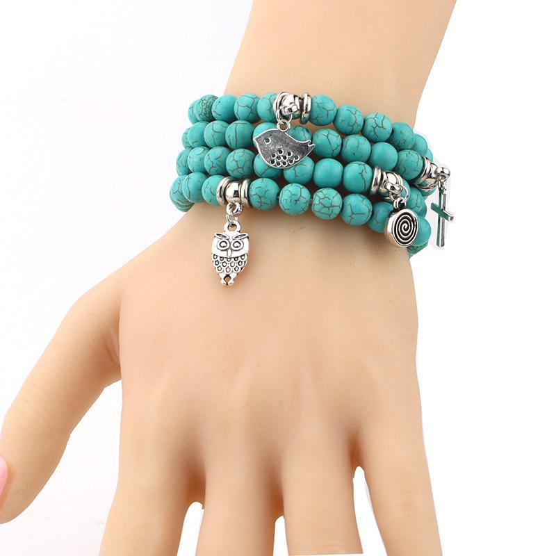 Turquoise Beaded Bohemian Bracelets: European & American Fashion