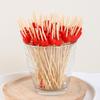 100Pcs/Bag Heart Bamboo Food Picks Buffet Cupcake Fruit Fork Cake Dessert Sticks