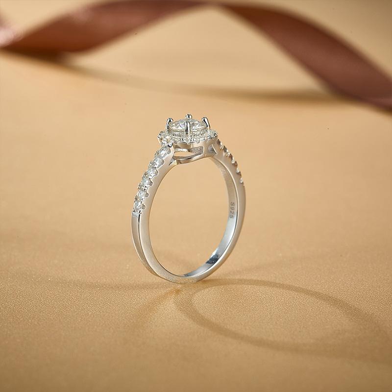 Кольцо с муассанитом, серебряные драгоценные камни 925 пробы, женские обручальные кольца