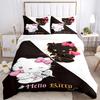 3pcs Hello Kitty Devil Angel Printed Bedding Set, Soft and Comfortable Quilt Cover for Bedroom, Guest Room (1 Duvet Cover + 2 Pillowcases, P