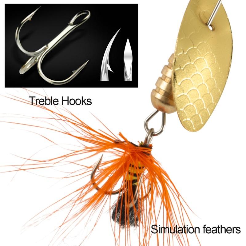 Рыболовные приманки, твердые металлические спиннер-приманки для окуня, форель, набор приманок, 4 шт. в коробке