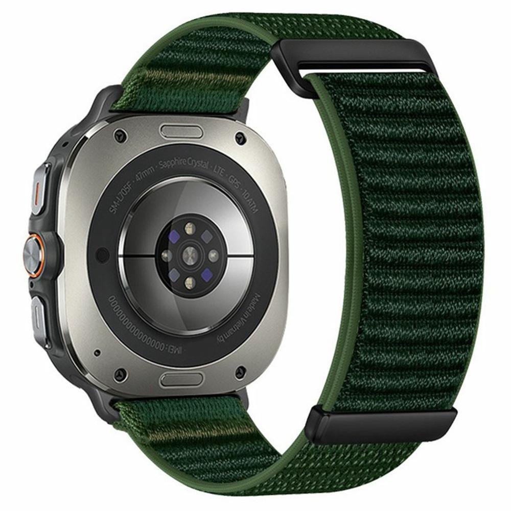 For Samsung Galaxy Watch Ultra (2025) 47mm / Ultra 47mm Watch Band Two-Piece Magic Tape Nylon Woven Wrist Strap