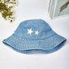 Bucket hat denim sunscreen sunshade spring summer western cowboy hat star camping outdoor sub-eaves hiking hat women