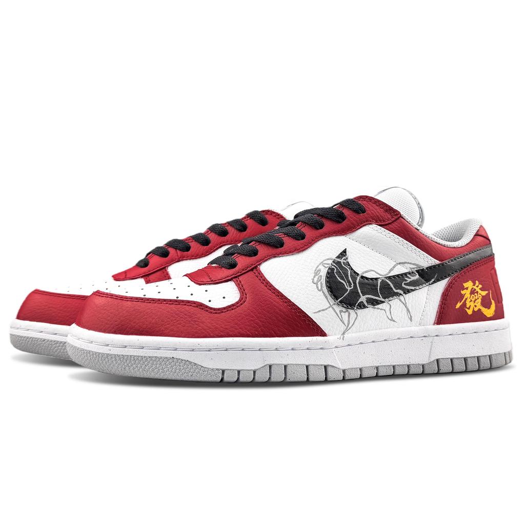 Nike Big Abrasion Resistant Breathable Low top Skateboard Shoes Men's Red 355152-106(team1702-)