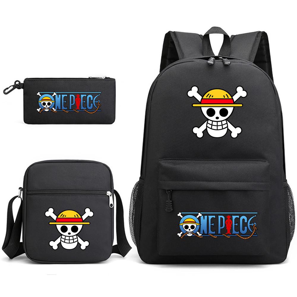One Piece large-capacity student backpack three-piece set 7531 KTB
