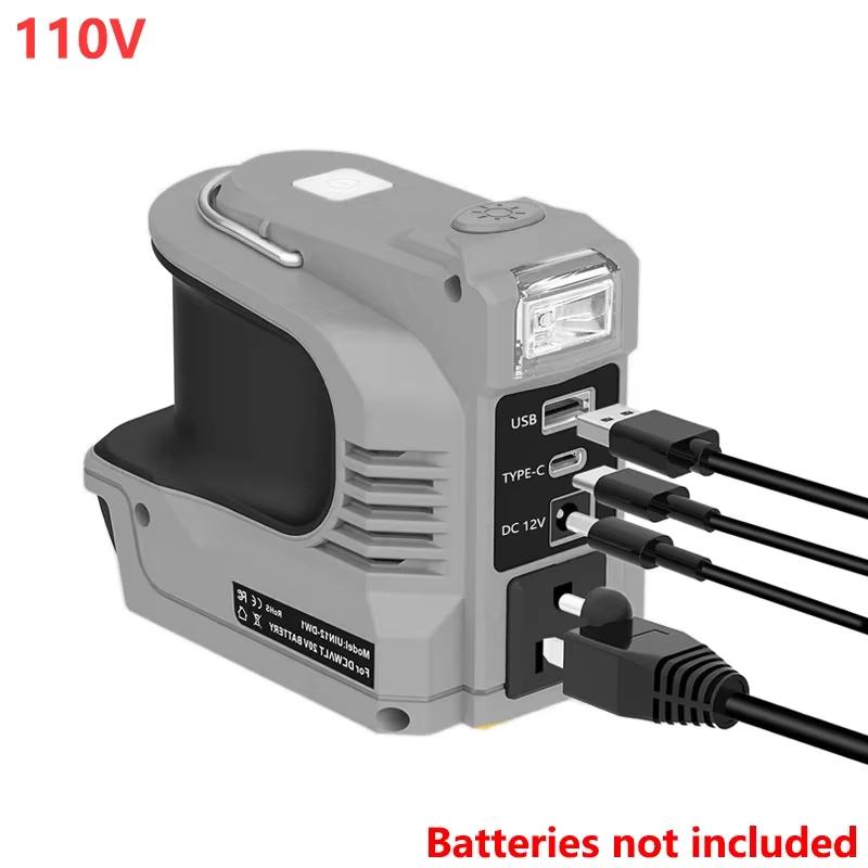 Инверторная электростанция 110В/220В Замена для аккумулятора Dewalt для аккумулятора Milwaukee/Makita/Bosch 18В 180Вт Светодиодная уличная электростанция