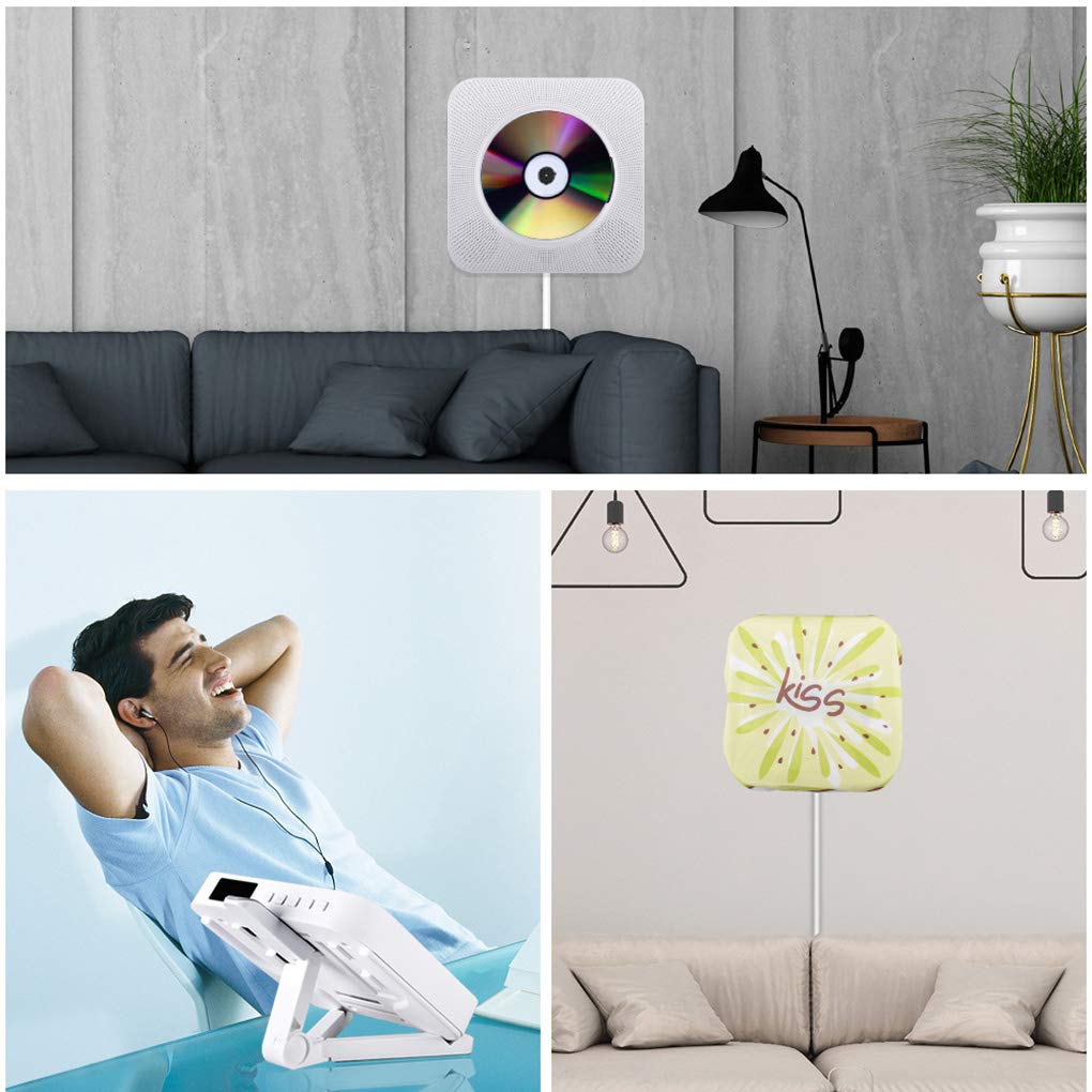 Многофункциональный CD-плеер, Подставка и Настенный, Шнурковый переключатель, Gueray Blue 4.2, Совместимость с USB, Карта MicroSD, Светодиодный дисплей, Пульт дистанционного управления новой версии,