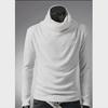Men's Slim Fit Turtleneck Long Sleeve Shirt - Spring/Autumn Trendy Solid Color Top