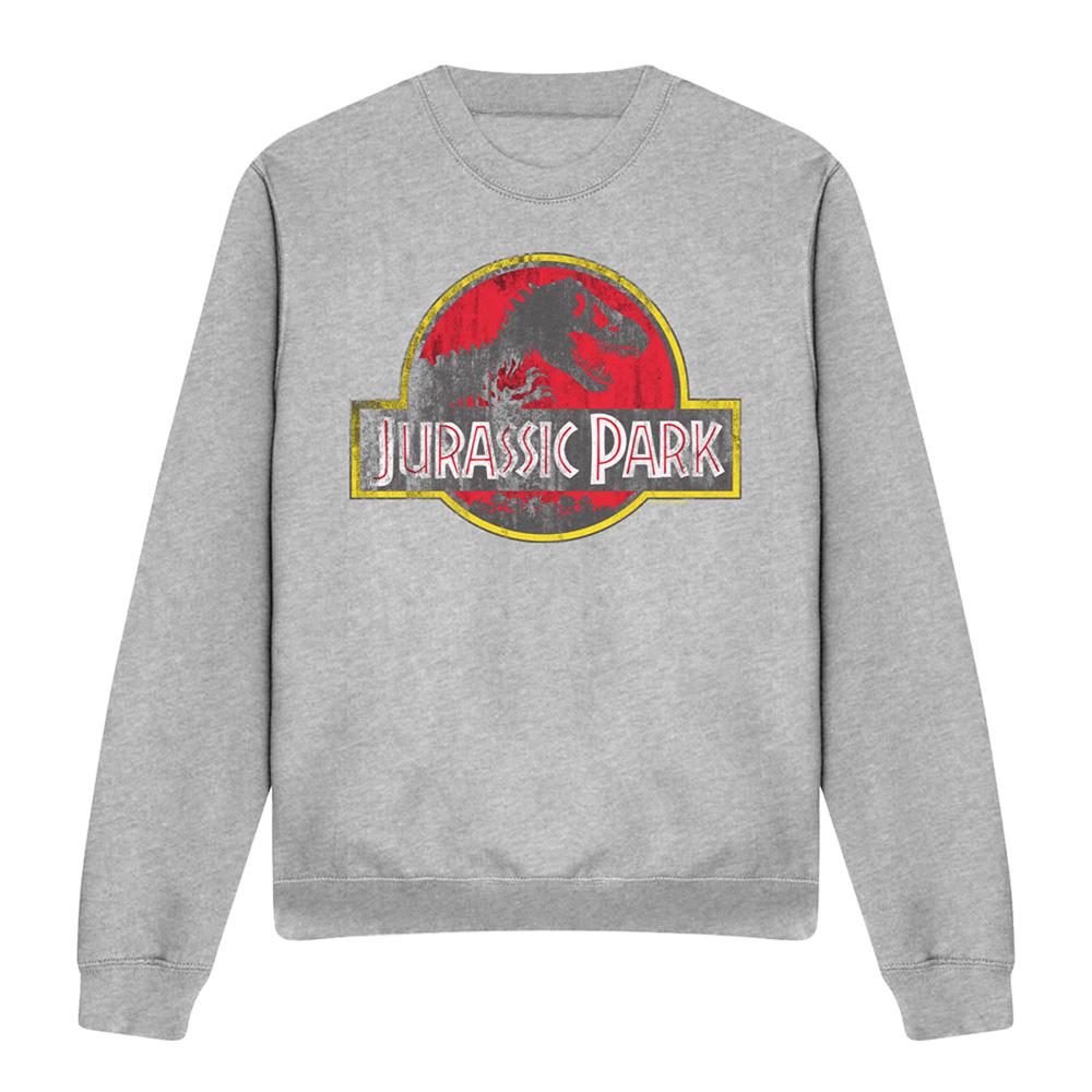 Jurassic Park Unisex Adult Distressed Logo Sweatshirt