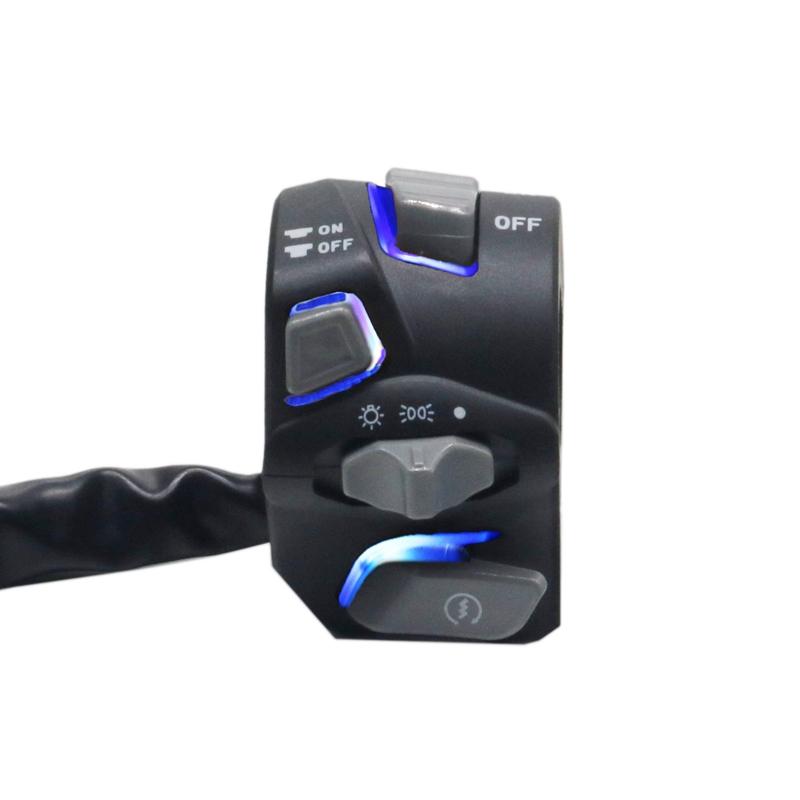 LMoDr 7/8 ''22 мм универсальный переключатель на руле мотоцикла, предупредительный световой сигнал, сигнал поворота, кнопка запуска, кнопка убийства со светодиодом