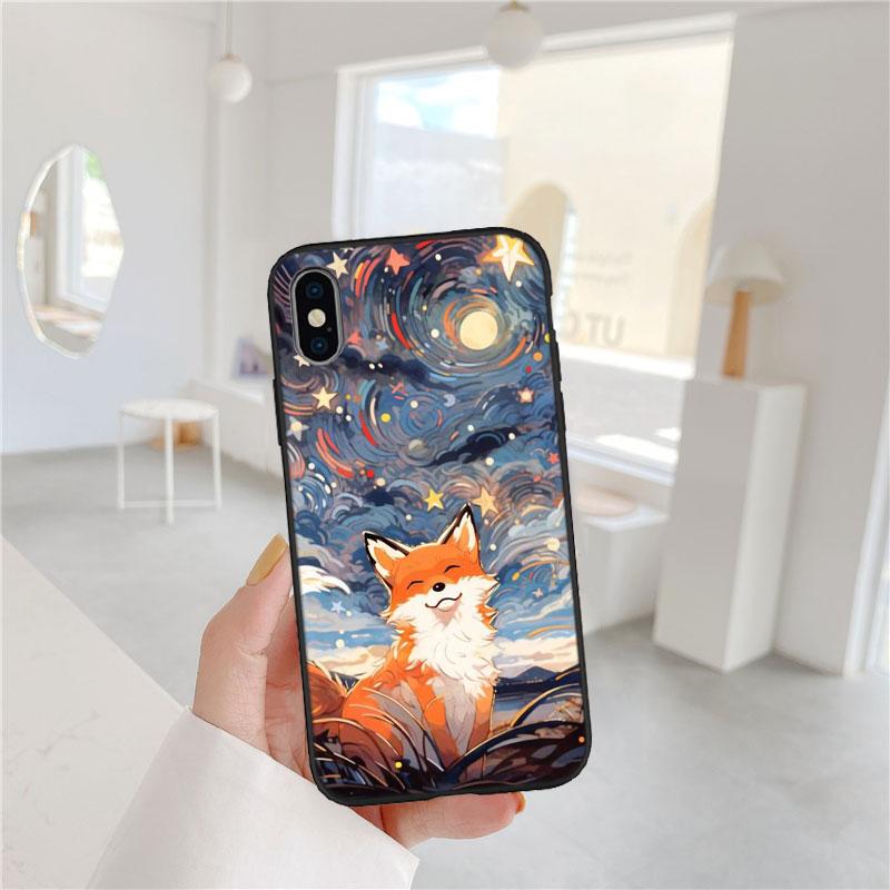 AQ53 Fox funny Art Soft Shell Phone Case for Redmi Note 13 14 Pro+ Plus A3 A3X 13X 13C 13R 14S 14C 14R