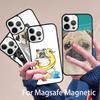 Милый мопс чехол для телефона Magesafe Магнитная беспроводная зарядка Чехол для iPhone 17 Air 16 16e 11 12 13 14 15 Pro Max Plus