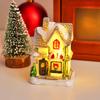 1 шт. Поделка Настольный Домашний Декор Теплое Освещение Снежный Покров Смола Романтическая Рождественская Фигурка Статуэтка Светящийся Домик Украшение Фестиваль