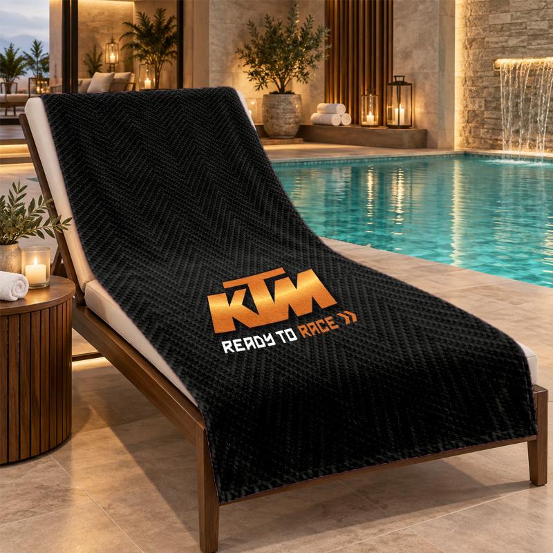 Beach Towel with KTM Racing Design, Quick Dry Lightweight Towel for Swimming Pool Travel