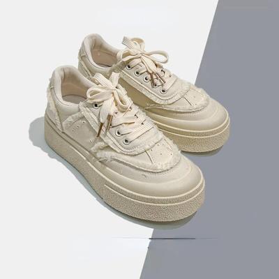 Женская обувь 2024 осень новый дизайн шнуровка чувствовать парусиновые туфли весна/осень кроссовки женские средний (3см-5см)  для взрослых