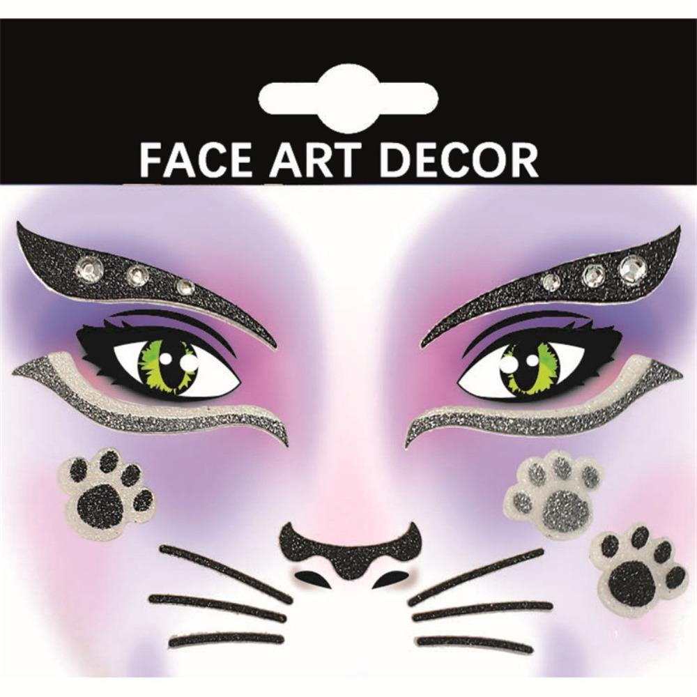 for Christmas Make Up Halloween Party Animal Face Sticker Glitter Sparkling Face Art Stickers