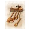 Набор деревянных ложек ручной работы из 7 предметов для оливок и самшита в подарочной деревянной коробке