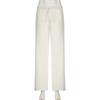 Summer Models Women's Home Daily Style Cotton Linen Drawstring Straight Basic Solid Colour Wide Leg Drape Spicy Low Waist Casual Trousers