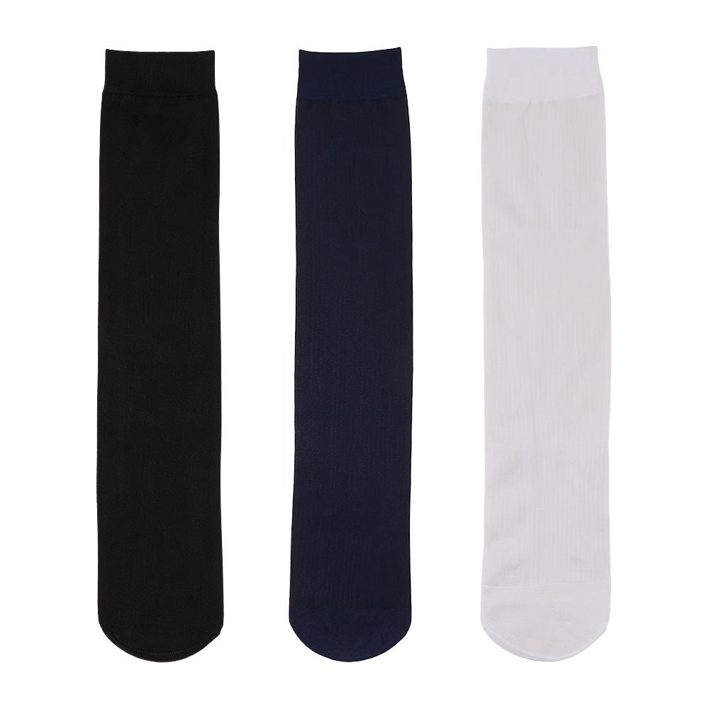 Translucent Solid Color Business Stockings Stripe Men Thin Dress Tube Socks Comfortable Male