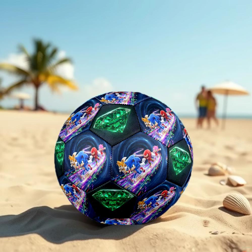 1pc Sonic the Hedgehog Football Soccer Ball Size 5 Indoor Soccer Ball Fashion Colorful Backyard Game -Great For Sports Fans Gift HE41
