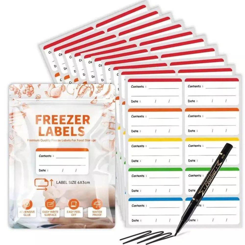 100pcs Portable Fridge Sticker Self-adhesive Home StorageTags New Food Storage Labels