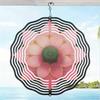 Pink Lotus Metal Wind Chime 2D Kinetic Art Outdoor Hanging Ornament Soothing Sound Housewarming Christmas Thanksgiving Halloween Decor