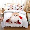 3D Кот Милый Котенок Узор Пододеяльник Кот Детская Спальня Украшения Кот Постельное белье Комплект для Женщин Девочек Мальчиков Подарки с Молнией 3 шт.