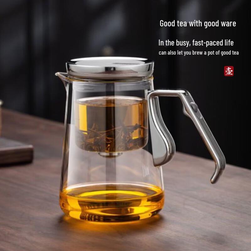 YIHUTEA Heat-Resistant Glass Tea Pot with Tea Infuser