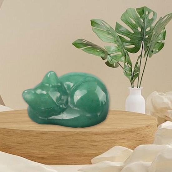 Аметистовая статуэтка кошки, целебный кристалл, спящая кошка, полированный драгоценный камень, украшение для домашнего офиса