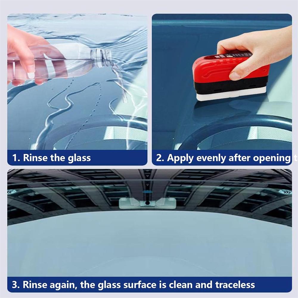 Brosse de nettoyage de film d'huile de voiture, nettoyeur de film de verre de pare-brise, dissolvant de film d'huile, essuie-glace de