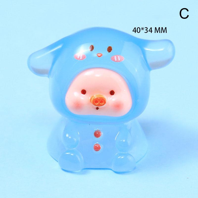 Смола мультфильм светящийся в темноте животное с мордочкой свиньи украшения аксессуары автомобиль настольное украшение