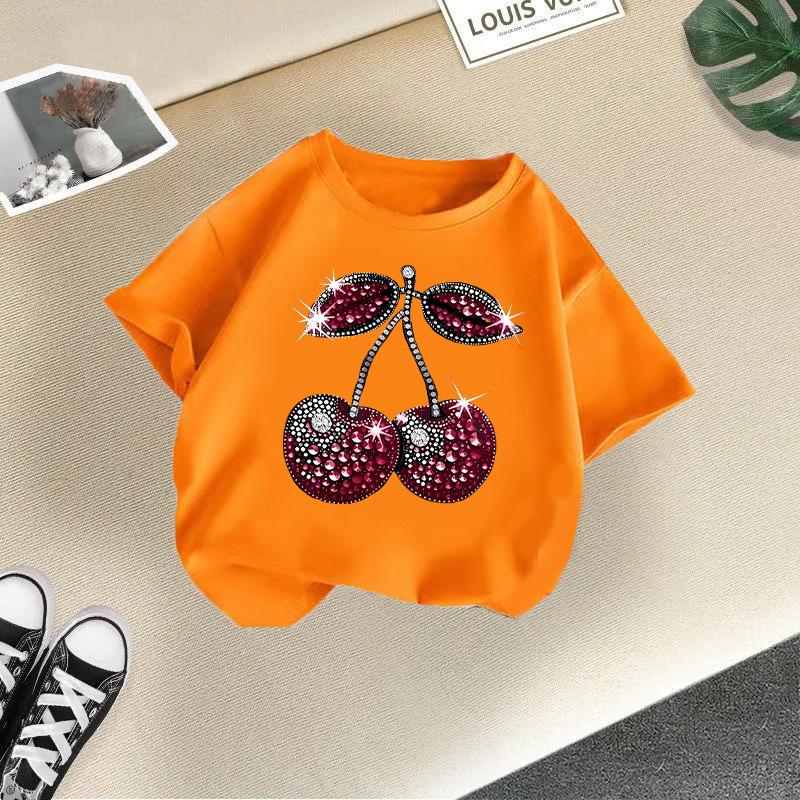 Children's Casual Short-sleeved T-shirt - Summer Girl's Cute Cherry T-shirt