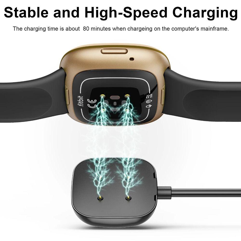 Compact Plug Charger Dock Fast Charging Smartwatch Accessories for Fitbit Versa 4/3/lite
