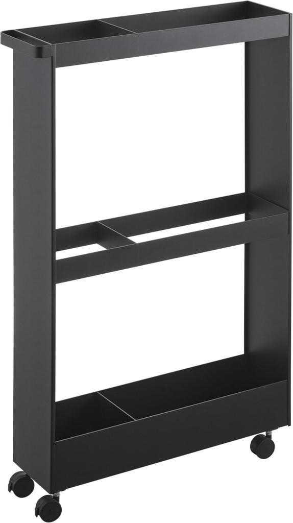 Продукт Yamazaki Jitsugyo на колесиках Узкая тележка для хранения длинных предметов на колесиках Черный Ш13 x Г48 x узкая стойка tower для хранения в зазорах 1714 (Ямадзаки)