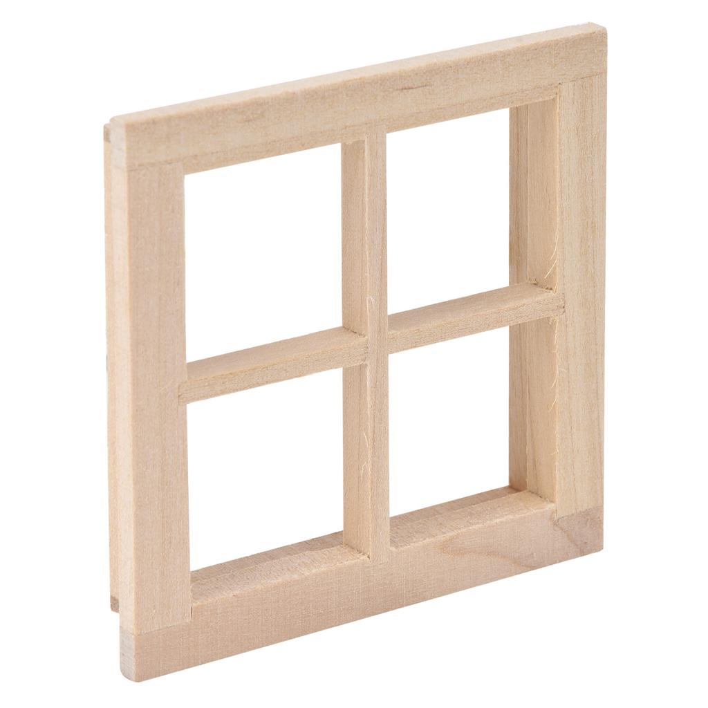 1:12 Dollhouse Window Miniature Wooden Unpainted Simulated Winder Decoration Accessories