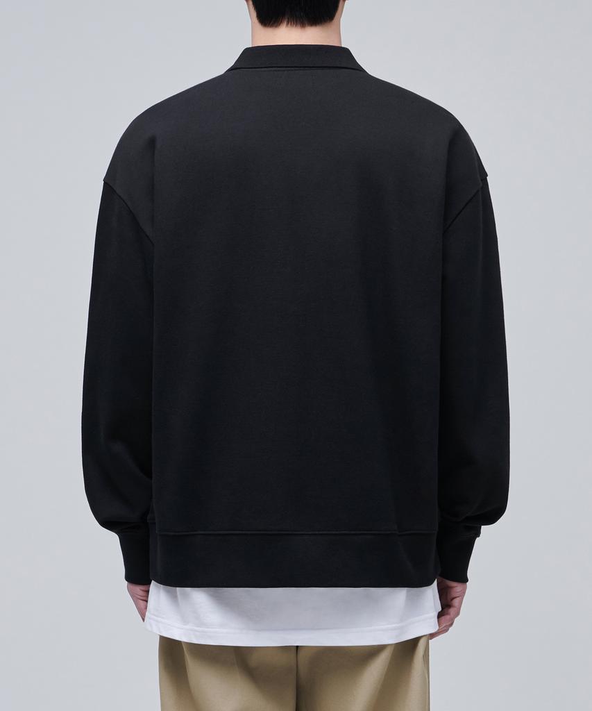 MUSINSA STANDARD Oversized Collared Sweatshirt [Black]