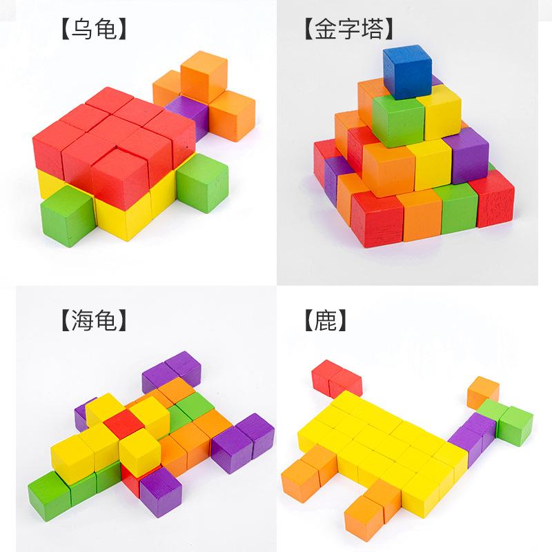 Деревянный Кубик Строительный Блок Строительные Игрушки Детские Развивающие Раннее Развитие Развитие Логического Мышления Детский Сад Креативная Сборка