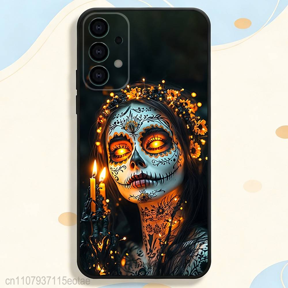Чехол Day of the Dead Мексиканский Череп ДЕВОЧКА для Samsung Galaxy S21 S25 FE S24 S23 Ultra S20 S9 S22 Plus S10 TPU Чехол