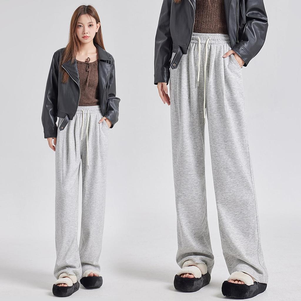 Maytopia Толстые Эластичные Удобные Джерси Свободные Стильные для Осени и CK1380R Женские Спортивные Штаны, С Флисовой Подкладкой, Талия, Штаны, Домашняя Одежда,