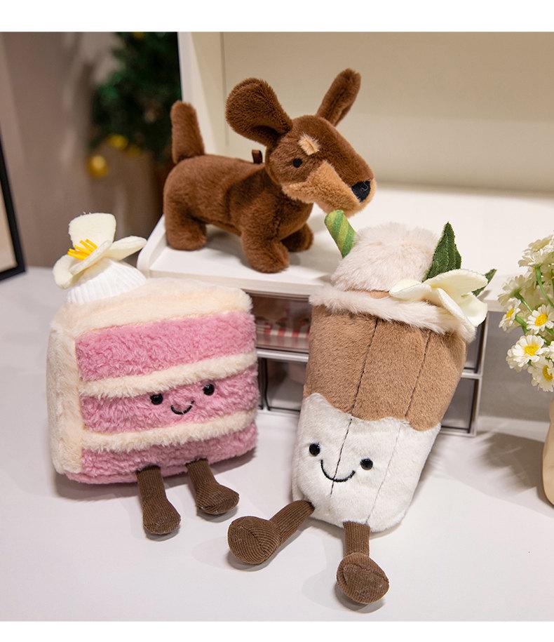 JC Heart Bear Plush Toy Triangle Cake & Magnolia Latte Milk Tea Cake